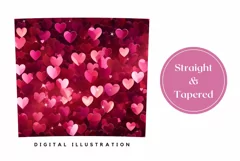 Red Love Hearts Tumbler Design, Valentine's Day Tumbler Product Image 3