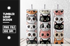 Cute cat pattern Tumbler Wrap | Sublimation | 20 oz Skinny Product Image 1