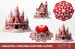Beautiful Christmas Knitting Clipart Sublimation Product Image 1