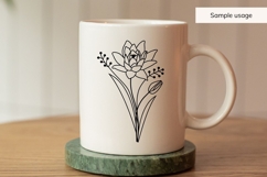 July Birth Flower Bouquet SVG - Water Lily Product Image 3