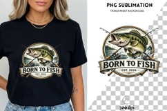 Born to Fish PNG | Fishing Badge Design | Fisherman Gift Product Image 3