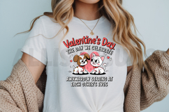 Cute Valentines Day Cat And Dog Awkwardly Staring Product Image 3
