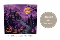 Halloween Tumbler Wrap, Halloween Pumpkins Tumbler PNG Product Image 3