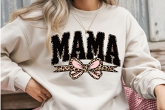 Leopard Bow Mama Sublimation Design Product Image 2