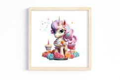 Birthday Unicorn Sublimation Clipart Product Image 3