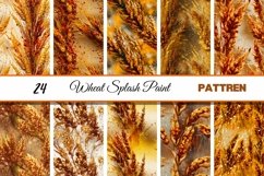 Wheat Seamless Digital Paper| Golden Splashed Paint Product Image 3