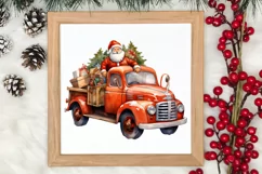 Christmas Truck Sublimation Clipart, Christmas Truck Clipart Product Image 3