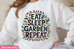 Eat, sleep, garden, repeat PNG, Gardening Sublimation PNG Product Image 1