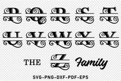 Monogram Flourish Alphabet Split Letters SVG Laser Cut Files Product Image 3