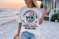 Sarcastic Mental Health Skeleton PNG, Funny Anxiety Humor Product Image 3