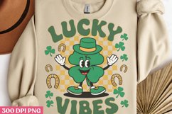 Lucky Vibes PNG, Groovy ST Patricks Sublimation PN Product Image 3