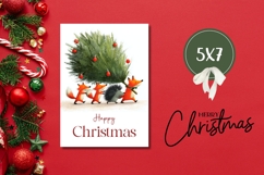 Christmas Animals Greeting Card, Christmas Fox Card Design Product Image 3