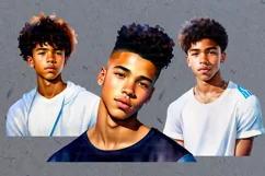 Mixed-race teenage boys clipart 28 PNG Product Image 6