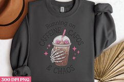 Runnig on caffine cafos &amp; chaos PNG, Iced Coffee Sublimation Product Image 3