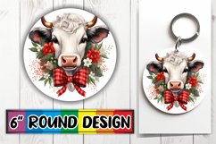 Festive Cow Round Ornament Product Image 1