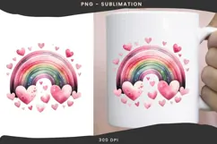 Valentine rainbow png design for T-shirts Product Image 3