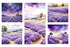 Lavender Field Watercolor Painting Product Image 3