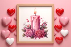Retro Valentine Watercolor Clipart, Pink Valentine Product Image 3