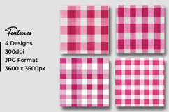 Pink &amp; White Plaid Digital Paper Pattern Product Image 3
