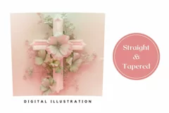 Floral Cross Sublimation Tumbler, Pink Cross Tumbler Wrap Product Image 3