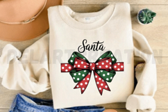 Christmas Coquette Santa Bow PNG Design Product Image 3