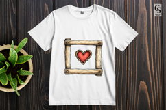 Rustic Wooden Frame Heart Illustration Clipart png Product Image 2