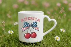 America Cherries USA 4th of July PNG Sublimation Design Product Image 1