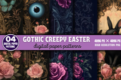Gothic Creepy Easter Digital Paper PNG Product Image 1