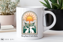 Easter Bunnies With Flowers And Sun Sublimation PNG Product Image 2