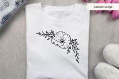 Hand Drawn Poppy Floral Corner SVG Product Image 3