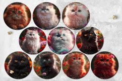 Cat &amp; flowers | Car coaster &amp; key chain sublimation designs Product Image 3