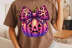 Coquette Bow Pumpkin Png, Girly Jack O Lantern Halloween Png Product Image 3