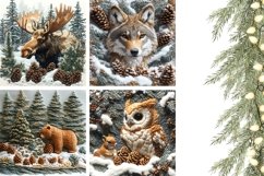 Winter Animals Pillow Case, Winter Forest Pillowcase Design Product Image 3