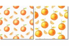 Cute Watercolor Orange Seamless Patterns Product Image 2