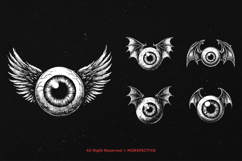 10 Bundle Dark Art Eye Ball with wings illuminati Mystical Product Image 5