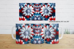 3D Flower Patriotic Mug Wrap | Mug sublimation design Product Image 5