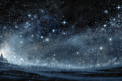 Winter Night Sky Background with Stars and Snow Glow Product Image 1