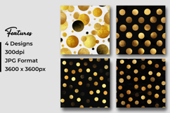 Gold Polka Dots Pattern Digital Paper Product Image 3
