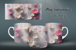 3D Tumbler Warp | 3D Flowers Art Mug Sublimation PNG Product Image 3