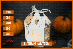Autumn lantern SVG I Fall candle Paper cut SVG Product Image 3