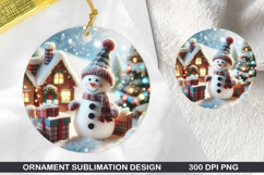 Snowman Stained Glass Ornament PNG, Digital Download File Product Image 1