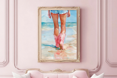 Watercolor Coastal Cowgirl Boots Beach Print Product Image 3