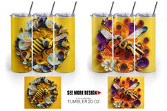 3d Bee Quilling Art | Tumbler Sublimation Wrap Product Image 3