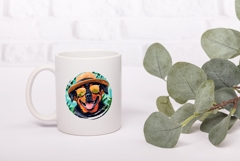 Summer Rottweiler Dog llustration, Tropical Rottweiler Dog Product Image 3