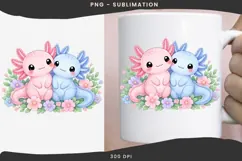 Pastel kawaii axolotl png design for T-shirts Product Image 3