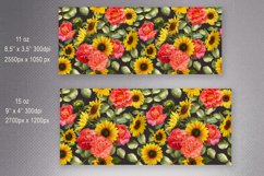 Sunflowers and Roses Mug Wrap | Floral Mug Sublimation Product Image 3