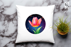 Glowing Tulip Flower Clipart Sublimation PNG Product Image 3