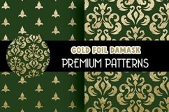 Royal Green Gold Foil Damask Patterns Product Image 3