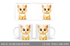 Funny Cat Mug Design. Cute Cat Mug Sublimation Product Image 1