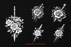 10 Bundle Dark Art Dagger Rose Knife Stab Floral Bleed Sword Product Image 5